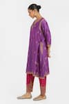 Kora_Purple Silk, Chanderi Embroidery, Beads, Sequins Round Dori Kurta And Salwar Set _Online_at_Aza_Fashions