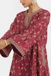 Kora Red Chanderi , Organza Embroidery, Dori Kurta, Salwar And Dupatta Set Online Kora_Red Chanderi , Organza Embroidery, Dori Kurta, Salwar And Dupatta Set _Online