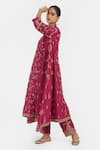Shop_Kora_Fuchsia Silk, Silk, Embroidery, Dori Asymmetric Kurta And Pants _Online_at_Aza_Fashions