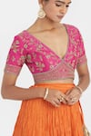Kora_Fuchsia , , Embroidery, Dori Choli And Kali Lehenga _at_Aza_Fashions