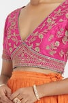 Buy_Kora_Fuchsia , , Embroidery, Dori Choli And Kali Lehenga 