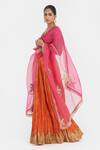 Buy_Kora_Fuchsia Chanderi , Organza Embroidery, Dori Blouse, Lehenga And Dupatta _Online_at_Aza_Fashions
