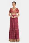 Buy Kora Red Chanderi , Organza Embroidery, Dori Choli Lehenga With Dupatta Online at Aza Fashions Buy_Kora_Red Chanderi , Organza Embroidery, Dori Choli Lehenga With Dupatta _Online_at_Aza_Fashions