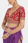 Kora Red Chanderi , Organza Embroidery, Dori Choli Lehenga Set With Dupatta at Aza Fashions Kora_Red Chanderi , Organza Embroidery, Dori Choli Lehenga Set With Dupatta _at_Aza_Fashions