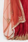 Shop Kora Red , , , Organza Dori Blouse And Lehenga Set Shop_Kora_Red , , , Organza Dori Blouse And Lehenga Set