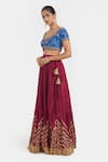 Buy Kora Blue Chanderi , Organza Embroidery, Beads, Dori Blouse And Lehenga Set Online at Aza Fashions Buy_Kora_Blue Chanderi , Organza Embroidery, Beads, Dori Blouse And Lehenga Set _Online_at_Aza_Fashions