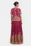 Shop_Kora_Fuchsia Silk, Silk, Beads, Embroidery, Dori Long Choli _at_Aza_Fashions