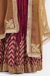 Buy_Kora_Fuchsia Chanderi Silk Embroidery, Beads, Sequins, Gota Dori Blouse And Lehenga _Online_at_Aza_Fashions