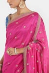 Shop_Kora_Fuchsia , , Embroidery, Floral Dori Saree And Blouse _Online_at_Aza_Fashions