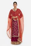 Buy_Kora_Orange Silk Organza Embroidery, Beads, Sequins, Zari, Dull Gold Dori Dupatta _at_Aza_Fashions