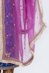 Shop_Kora_Purple Silk Organza Embroidery, Zari, Sequins, Beads, Dori Floral Dupatta _Online_at_Aza_Fashions