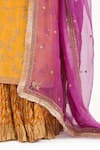 Kora_Purple Silk Organza Embroidery, Zari, Sequins, Beads, Dori Floral Dupatta _at_Aza_Fashions