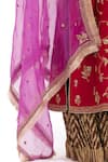 Buy_Kora_Purple Silk Organza Embroidery, Zari, Sequins, Beads, Dori Floral Dupatta 