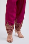 Shop_Kora_Fuchsia Chanderi Silk Embroidery, Beads, Sequins Dori Salwar _Online_at_Aza_Fashions