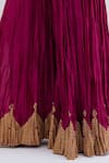 Kora_Fuchsia Chanderi Silk Gota Patti, Tassels Crushed Sharara With Border _at_Aza_Fashions