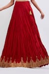 Kora_Red Chanderi Silk Gota Patti, Embroidery, Tassels Kali Lehenga _Online_at_Aza_Fashions