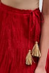 Buy_Kora_Red Chanderi Silk Gota Patti, Embroidery, Tassels Kali Lehenga _Online_at_Aza_Fashions