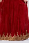 Shop_Kora_Red Chanderi Silk Gota Patti, Embroidery, Tassels Kali Lehenga _Online_at_Aza_Fashions