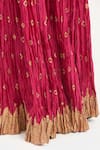 Kora_Fuchsia Chanderi Silk Embroidery, Zari Gota 40 Kali Lehenga _Online_at_Aza_Fashions