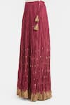 Kora_Red Chanderi Silk Gota Patti, Embroidery, Tassels 40 Kali Lehenga _Online_at_Aza_Fashions
