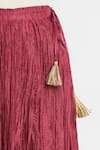Shop_Kora_Red Chanderi Silk Gota Patti, Embroidery, Tassels 40 Kali Lehenga _Online_at_Aza_Fashions