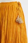 Shop_Kora_Yellow Chanderi Silk Gota Patti, Tassels, Embroidery 40 Kali Lehenga _Online_at_Aza_Fashions