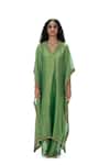 Mimamsaa Green Tissue Gota Patti, Embroidery, Beads Malati Handwoven Crushed Kaftan Set at Aza Fashions Mimamsaa_Green Tissue Gota Patti, Embroidery, Beads Malati Handwoven Crushed Kaftan Set _at_Aza_Fashions