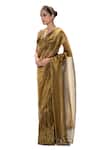 Mimamsaa Gold Tissue, Silk Embroidery, Mrunal Handwoven Saree And Unstitched Blouse Set Online at Aza Fashions Mimamsaa_Gold Tissue, Silk Embroidery, Mrunal Handwoven Saree And Unstitched Blouse Set _Online_at_Aza_Fashions