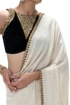 Buy Mimamsaa Ivory Silk Sequins, Embroidery Chanda Handwoven Saree With Unstitched Blouse Buy_Mimamsaa_Ivory Silk Sequins, Embroidery Chanda Handwoven Saree With Unstitched Blouse