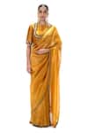 Mimamsaa Mustard Tissue, Silk Sequins, Zari Nitara Handwoven Saree With Unstitched Blouse Online at Aza Fashions Mimamsaa_Mustard Tissue, Silk Sequins, Zari Nitara Handwoven Saree With Unstitched Blouse _Online_at_Aza_Fashions