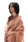 Mimamsaa_Pink Tissue, Silk Embroidery Mridula Handwoven Saree With Unstitched Blouse _Online_at_Aza_Fashions