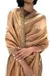 Buy_Mimamsaa_Peach Tissue, Silk Embroidery, Mithali Handwoven Saree With Unstitched Blouse _Online_at_Aza_Fashions