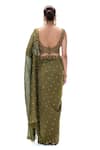 Shop_Mimamsaa_Olive Green Tissue, Silk Sunetra Handwoven Saree With Unstitched Blouse _at_Aza_Fashions