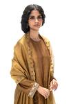 Buy_Mimamsaa_Gold Tissue Embroidery Round Neck Rupa Handwoven Kurta Set 