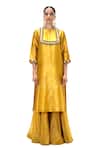 Mimamsaa Mustard Tissue, Silk Embroidery, Zari, Sequins Sevanti Handwoven And Kurta Set Online at Aza Fashions Mimamsaa_Mustard Tissue, Silk Embroidery, Zari, Sequins Sevanti Handwoven And Kurta Set _Online_at_Aza_Fashions