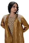 Mimamsaa_Gold Tissue, Silk Embroidery, Metallic Teesta Handwoven And Jacket Pant Set _Online_at_Aza_Fashions