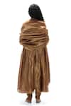Shop_Mimamsaa_Brown Tissue, Silk Beads, Embroidery, Metallic Nita Handwoven And Kurta Set _at_Aza_Fashions
