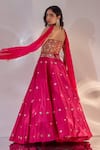 Rashika Sharma_Pink Silk, Georgette Sequins, Zari, Metallic Thread, Aarzu Corset Lehenga Set _Online_at_Aza_Fashions