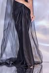 Buy_Rashika Sharma_Black Net, Satin Beads, Sequins, Jeevon Hand Embellished Cape And Draped Skirt Set _Online_at_Aza_Fashions