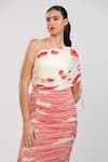 Zosia_Ivory Chinon, Chiffon One Shoulder Scarlett Ruched Dress _at_Aza_Fashions