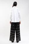 Shop_AK-OK_Black Viscose Mirrors Circle Applique Trouser _at_Aza_Fashions