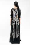 Shop_AK-OK_Black Silk V-neck Printed Kurta With Inner Top And Trouser Set _at_Aza_Fashions