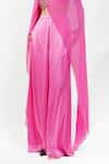 Buy_AK-OK_Pink Silk, Cotton Round Neck Embellished Draped Cape And Trouser Set _Online_at_Aza_Fashions