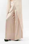 Buy_AK-OK_Cream Silk Round Neck Embellished Cape And Trouser Set 