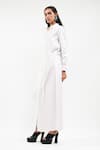 Shop_AK-OK_White Cotton Collared, V-neck Button-down Maxi Dress _Online_at_Aza_Fashions