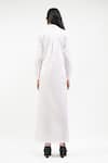 Shop_AK-OK_White Cotton Collared, V-neck Button-down Maxi Dress _at_Aza_Fashions