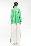 Shop_AK-OK_Green Cotton Collared Solid Shirt And Trouser Set _at_Aza_Fashions