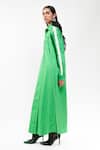 Buy_AK-OK_Emerald Green Cotton Collared, Button-down Neck Full Sleeve Maxi Shirt Dress _Online_at_Aza_Fashions