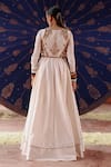 Shop_Jigar Mali_Ivory Chanderi Zari, Sequins, Beads Plunge Embroidered Jacket Anarkali Set _at_Aza_Fashions