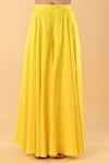 Shop_Keith Gomes_Yellow Silk Organza Beads, Embroidery Glass Flower Tunic Palazzo Set _Online_at_Aza_Fashions